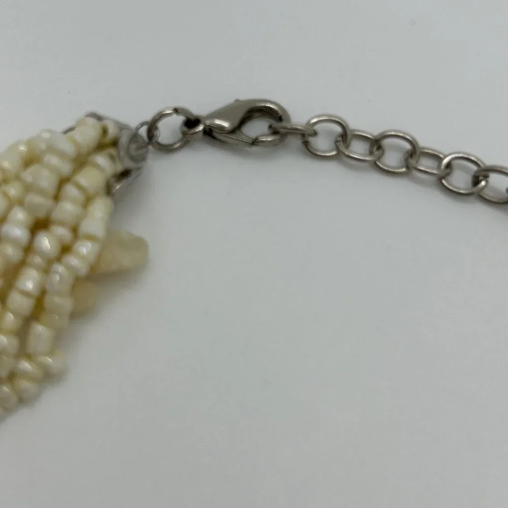 Vintage Multi-Strand Necklace Mother Of Pearl Chips Seed Bead Cruise WearTropics - Picture 11 of 14